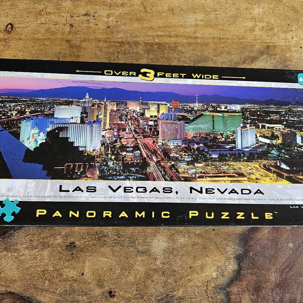 Buffalo Games LAS VEGAS Nevada 750 Piece Panoramic Jigsaw Puzzle Over 3 Ft Wide